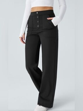 DayStretch High Waisted Pockets Straight Leg Casual Pants XL